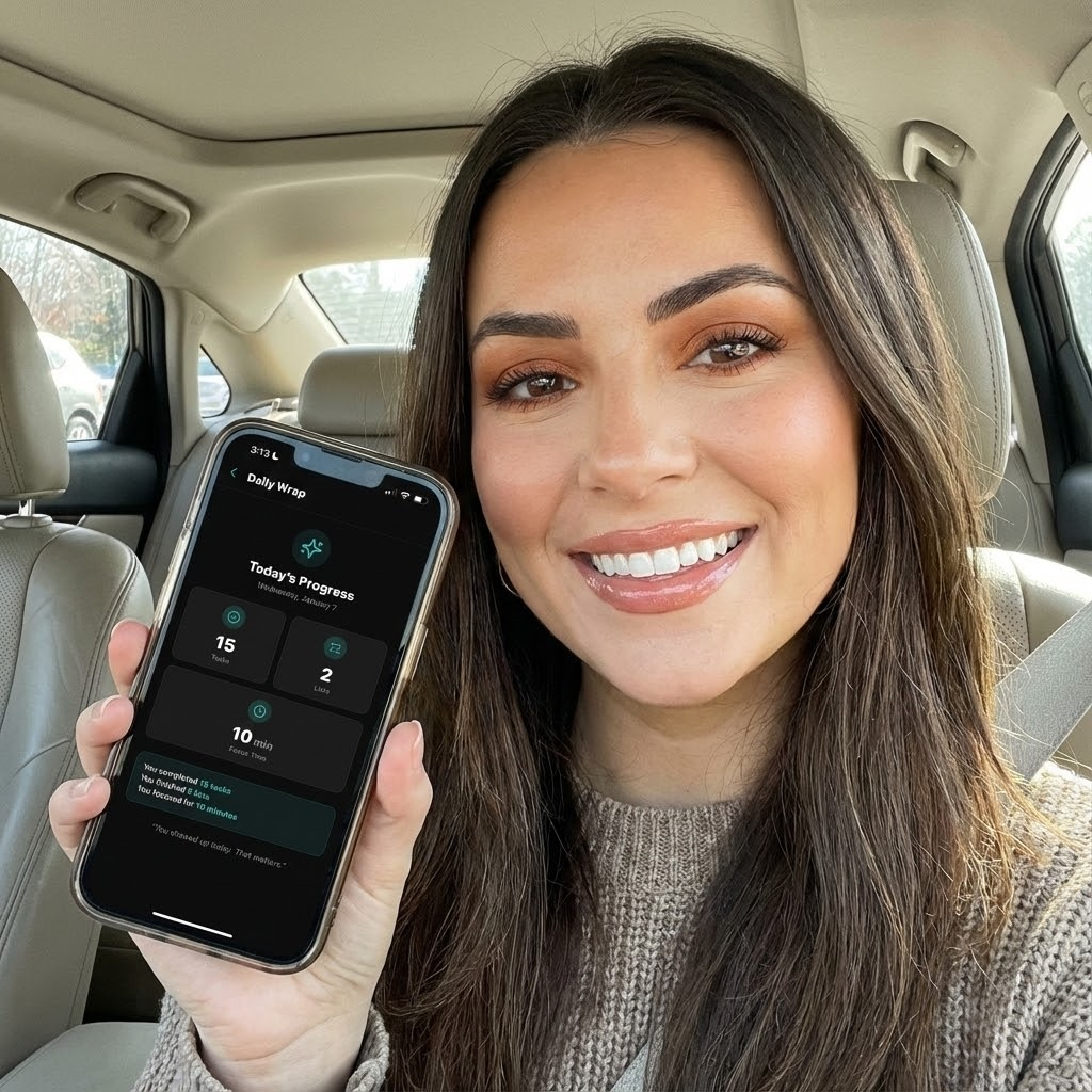 Person checking daily progress in TaskPop